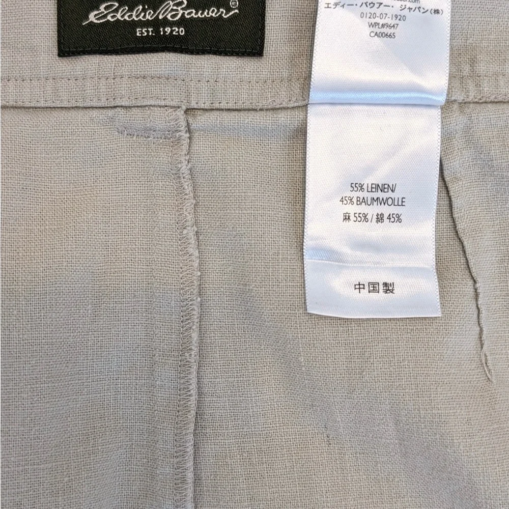 Eddie Bauer Linen & Cotton Size 14 Vintage Button Up A Line Tan Safari Skirt - Picture 6 of 14
